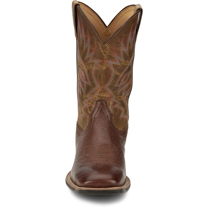 Justin Men's Conroe 11" Smooth Ostrich Western Boot in Kango Tobac