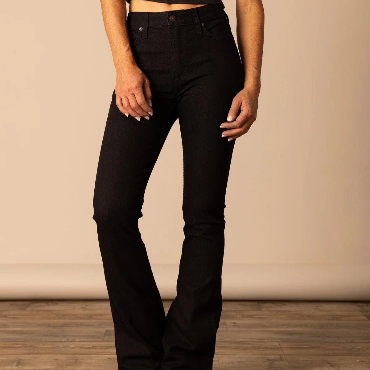 Kimes Ranch Women's Jennifer Ultra High Rise Flare Jean in Black