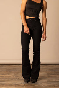 Kimes Ranch Women's Jennifer Ultra High Rise Flare Jean in Black