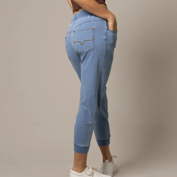Kimes Ranch Women's Joanie Joggers in Light Wash Indigo
