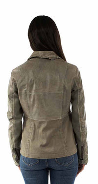 Scully Women's Lambskin Leather Jacket in Sage