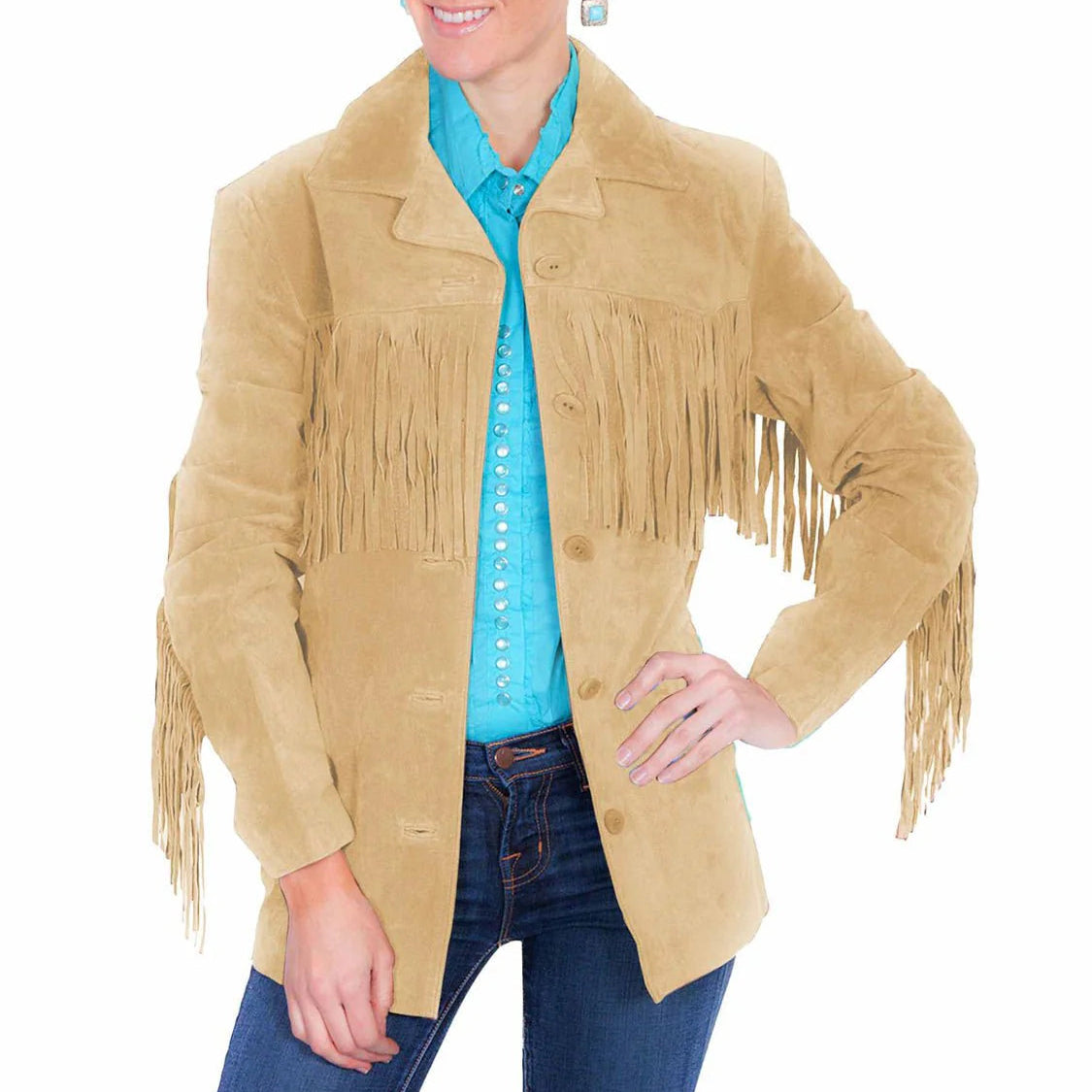 Scully Women's Old Rust Fringe Suede Jacket