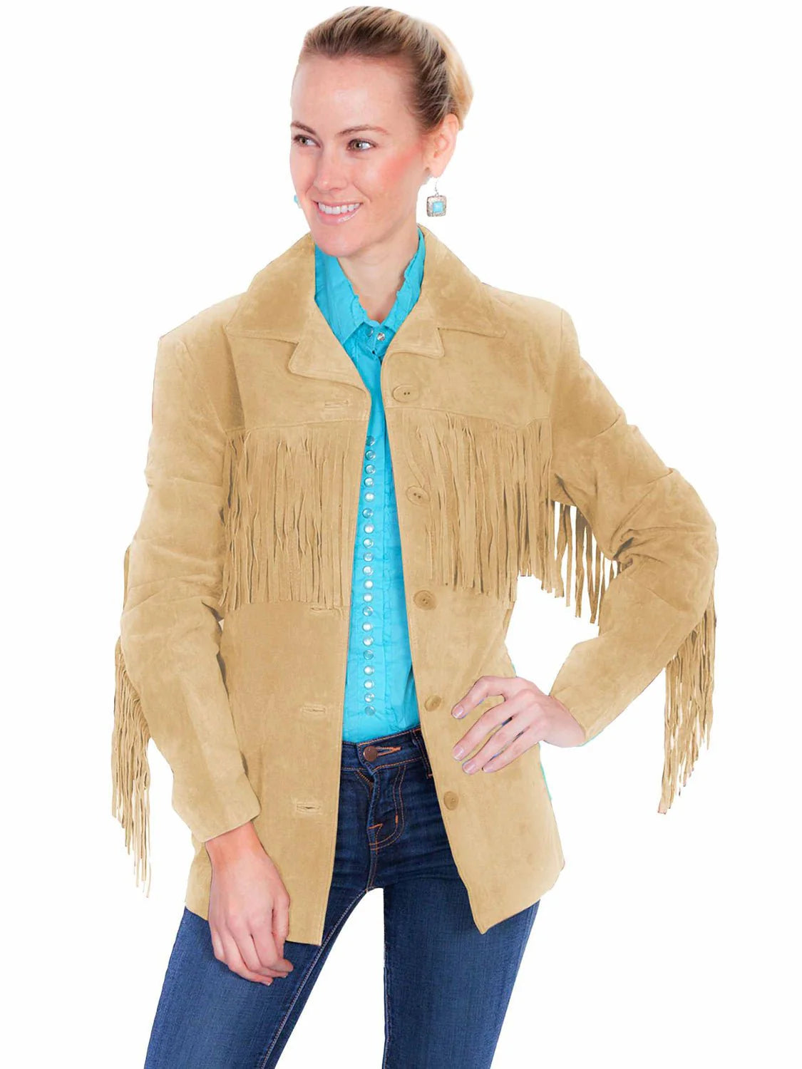 Scully Women's Old Rust Fringe Suede Jacket