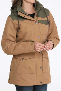 Cinch Women's Hooded Barn Coat in Brown/Olive