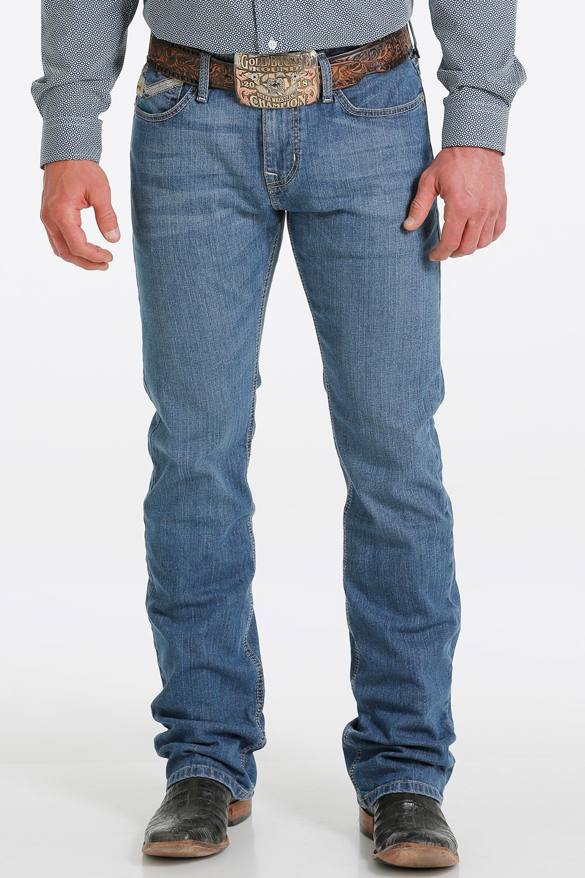 Cinch Men's Ian Slim Fit Jean in Medium Stone