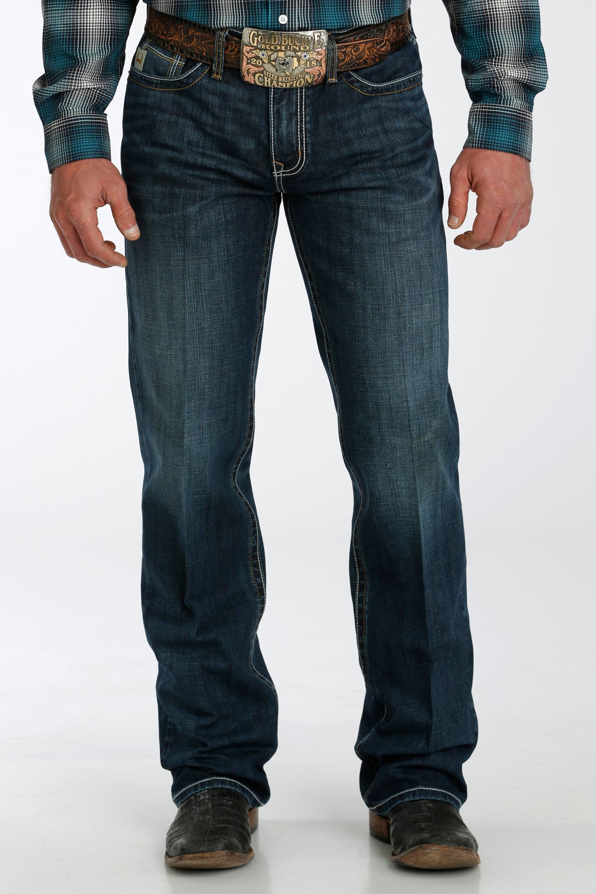 Cinch Men's Grant Relaxed Fit Bootcut Jean in Dark Stonewash