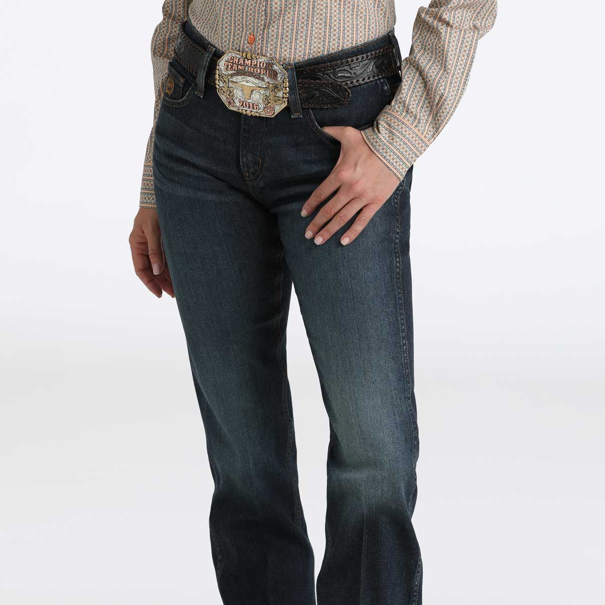 Cinch Women's Performance Classic Boot Cut Jean in River Blue