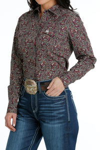 Cinch Women's L/S Purple Paisley Western Snap Shirt