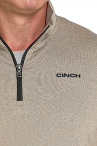 Cinch Men's L/S Arenaflex Quarter Zip Pullover in Stone
