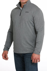 Cinch Men's L/S Arenaflex Quarter Zip Pullover in Charcoal
