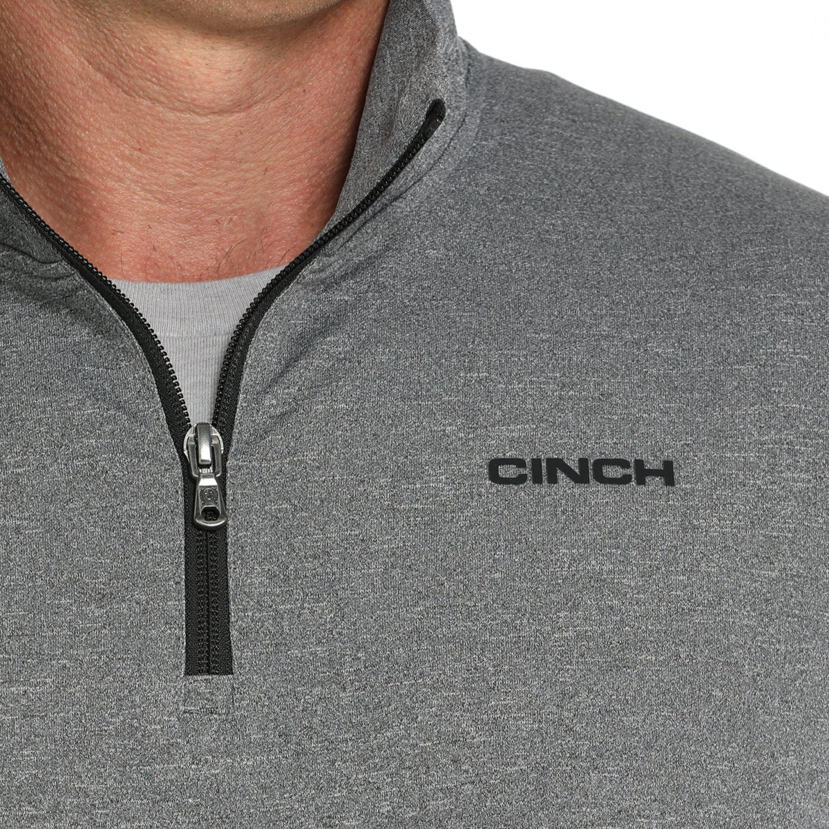 Cinch Men's L/S Arenaflex Quarter Zip Pullover in Charcoal