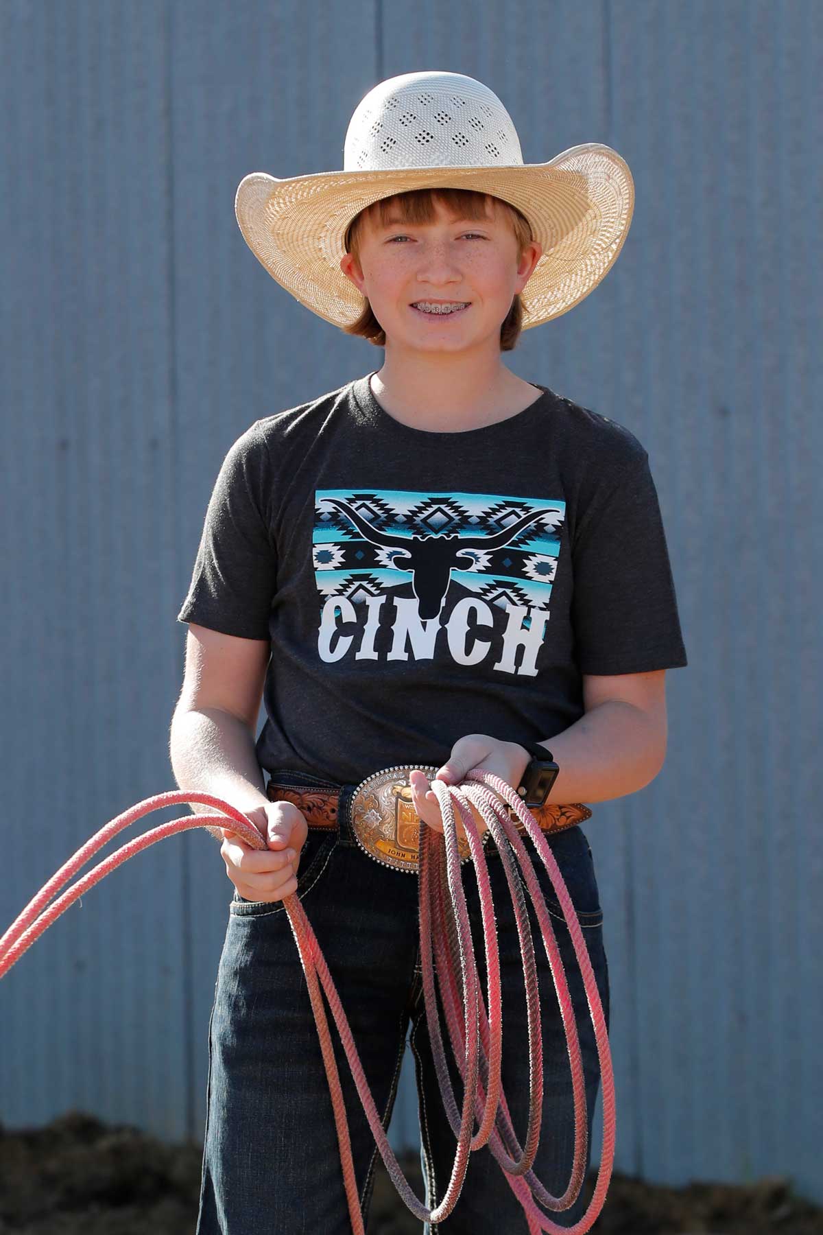 Cinch Boy's CINCH Longhorn Graphic T-Shirt in Black