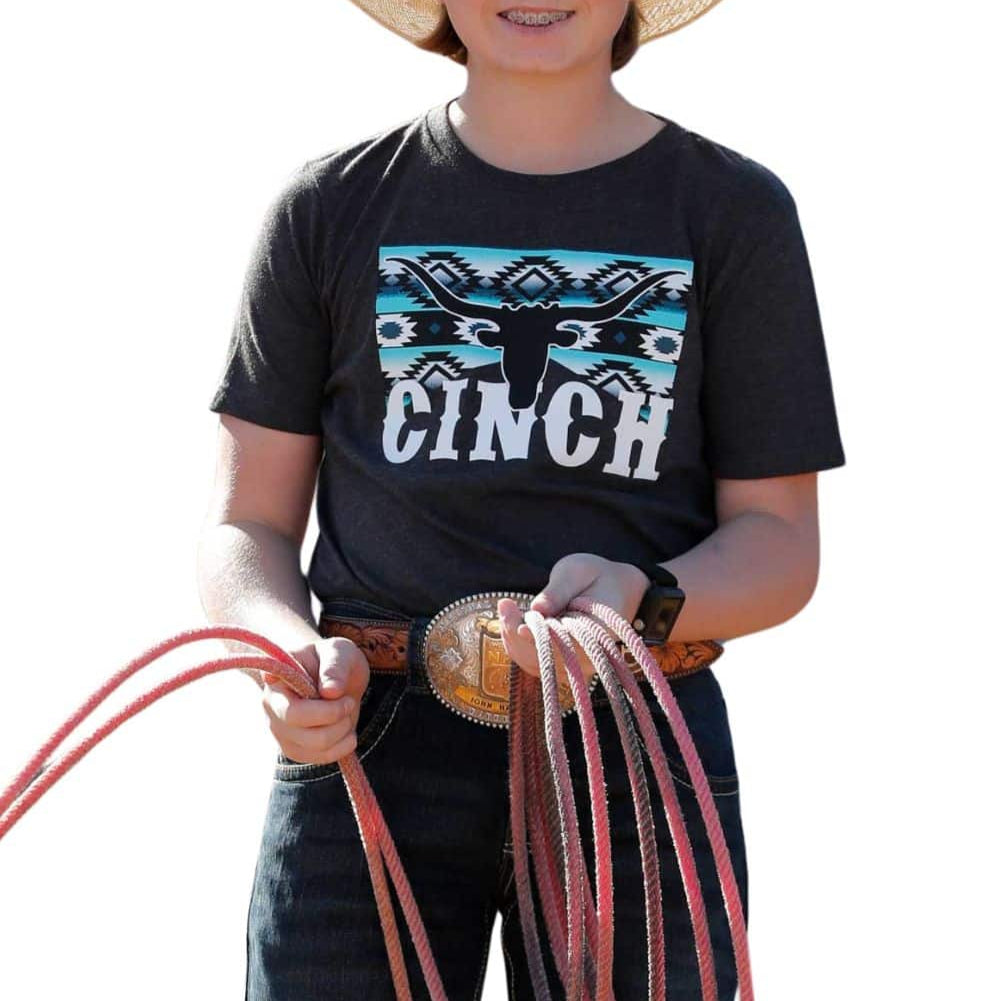 Cinch Boy's CINCH Longhorn Graphic T-Shirt in Black