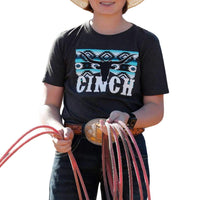 Cinch Boy's CINCH Longhorn Graphic T-Shirt in Black