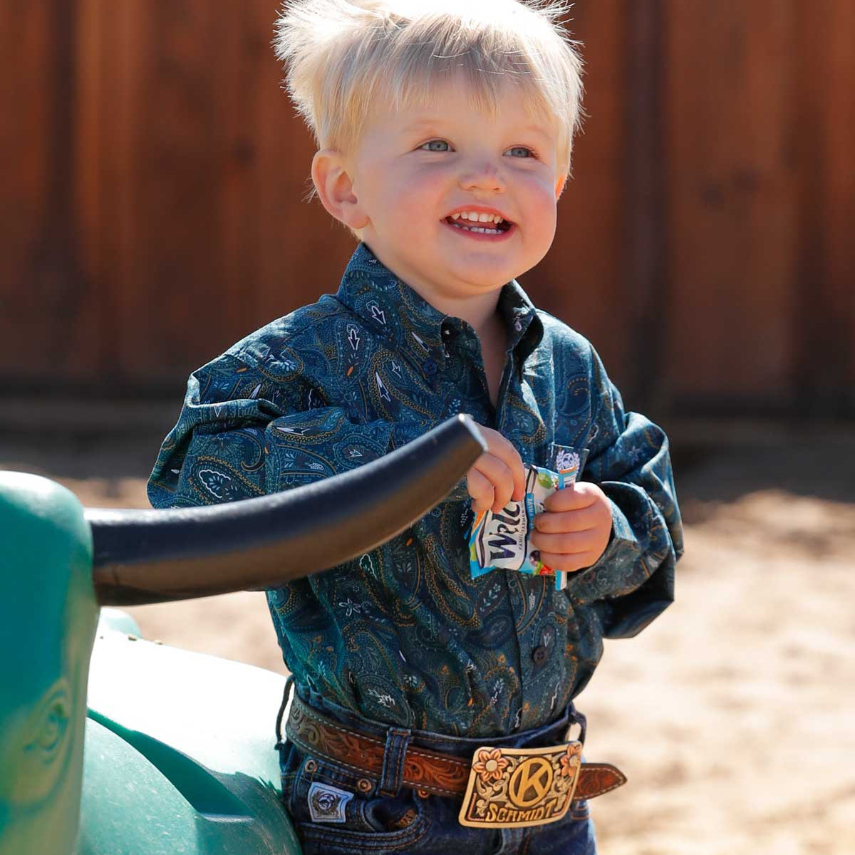 Cinch Baby & Toddler Boy's L/S Blue Paisley Button Down Shirt