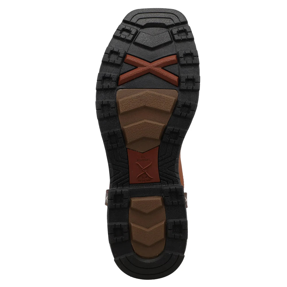 Twisted X Men's Nano Safety Toe Western Work Boot in Umber and Baked Clay