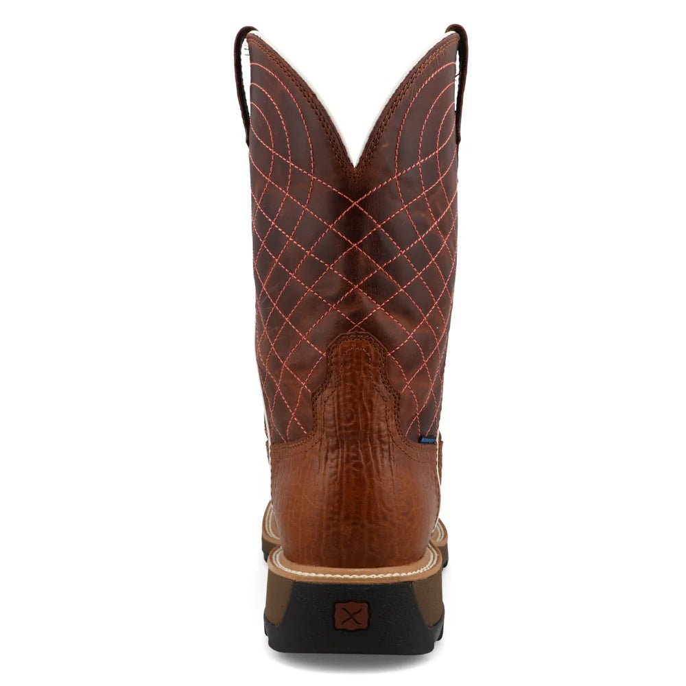 Twisted X Men's Nano Safety Toe Western Work Boot in Umber and Baked Clay