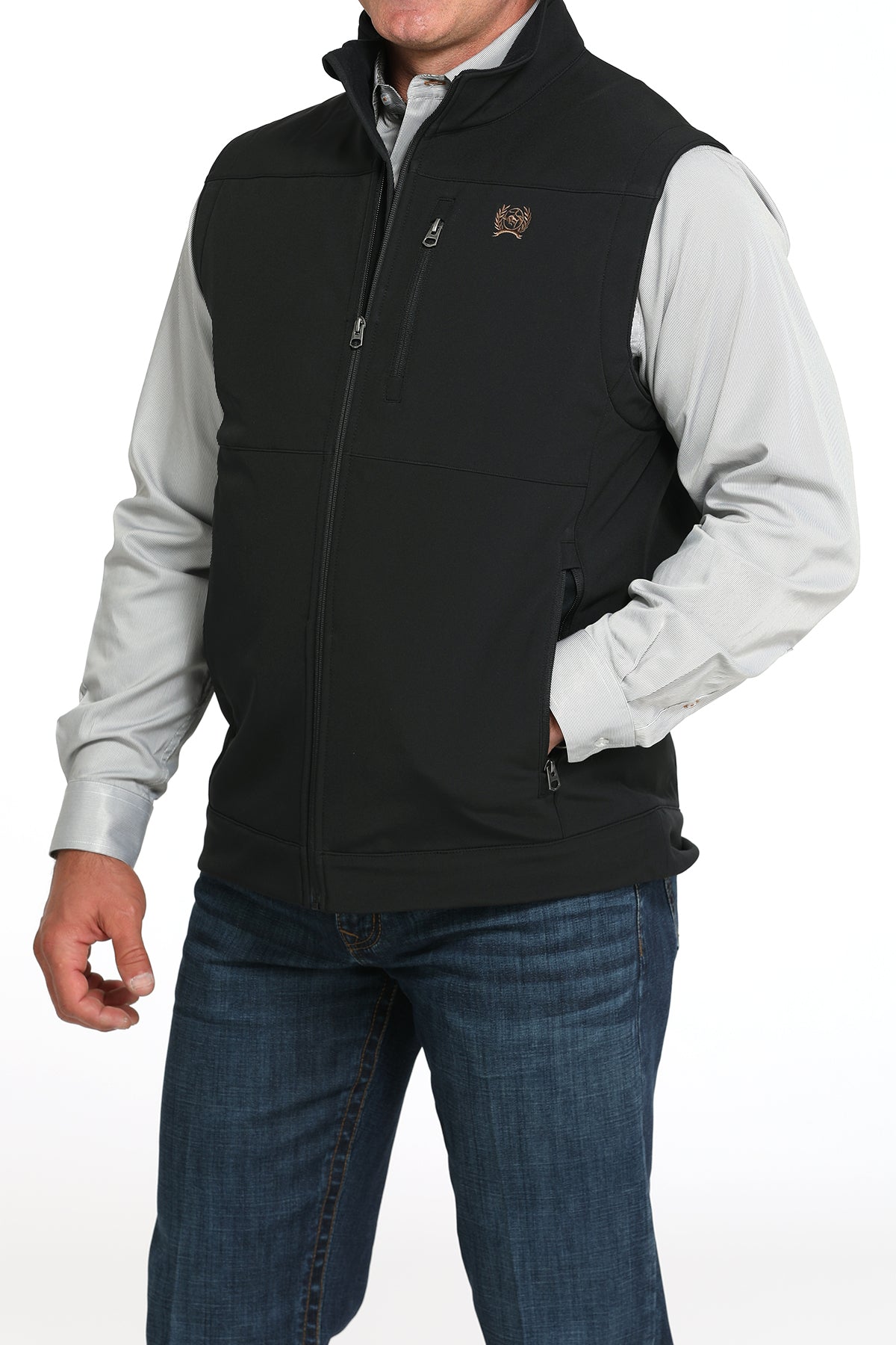 Cinch Men's Concealed Carry Bonded Vest in Black/Gold