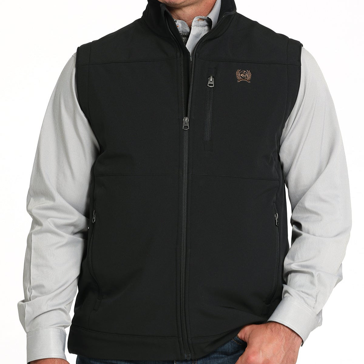 Cinch Men's Concealed Carry Bonded Vest in Black/Gold