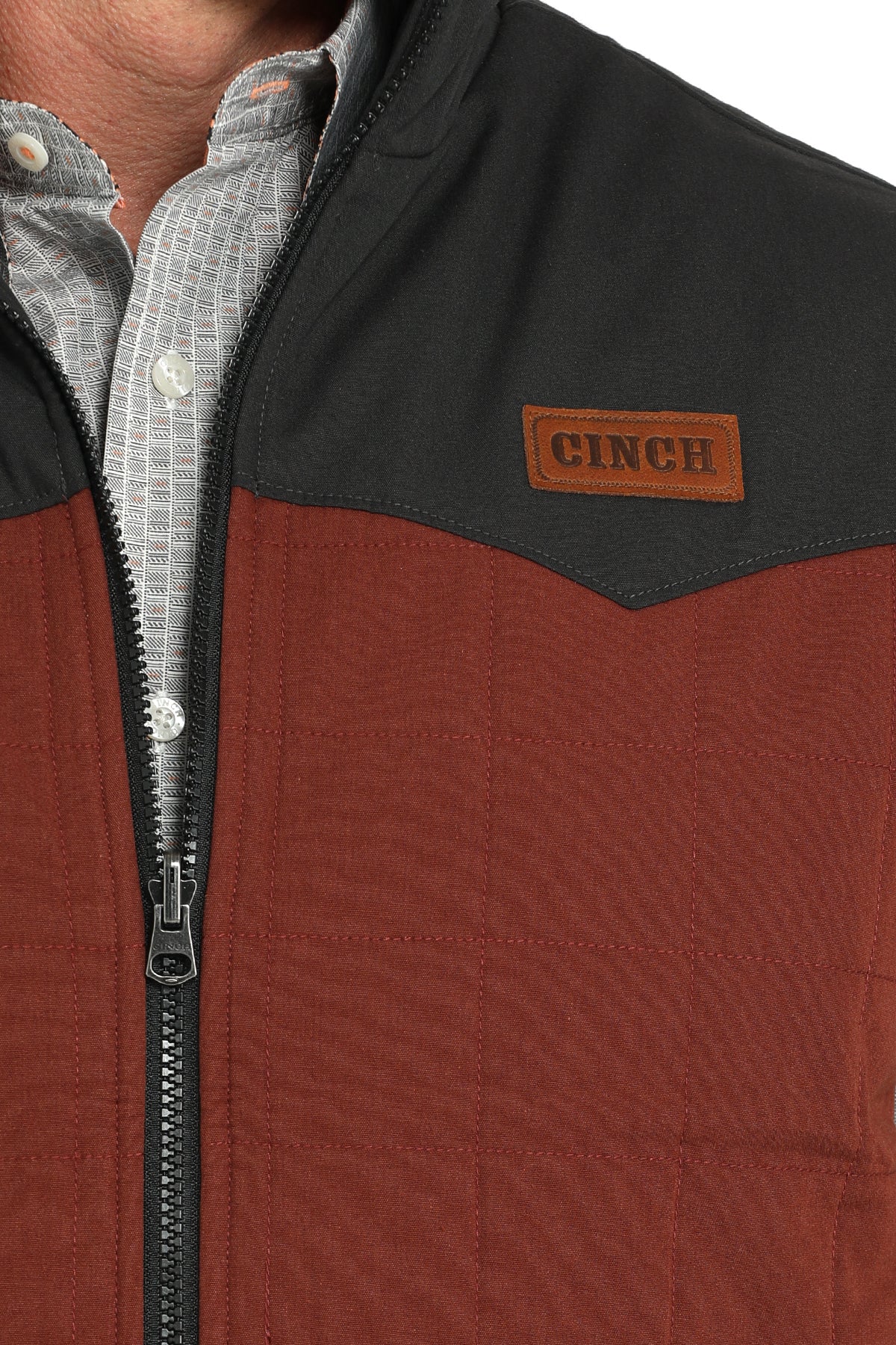 Cinch Men's Reversible Vest in Aztec and Brown