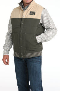 Cinch Men's Reversible Snap Vest in Olive
