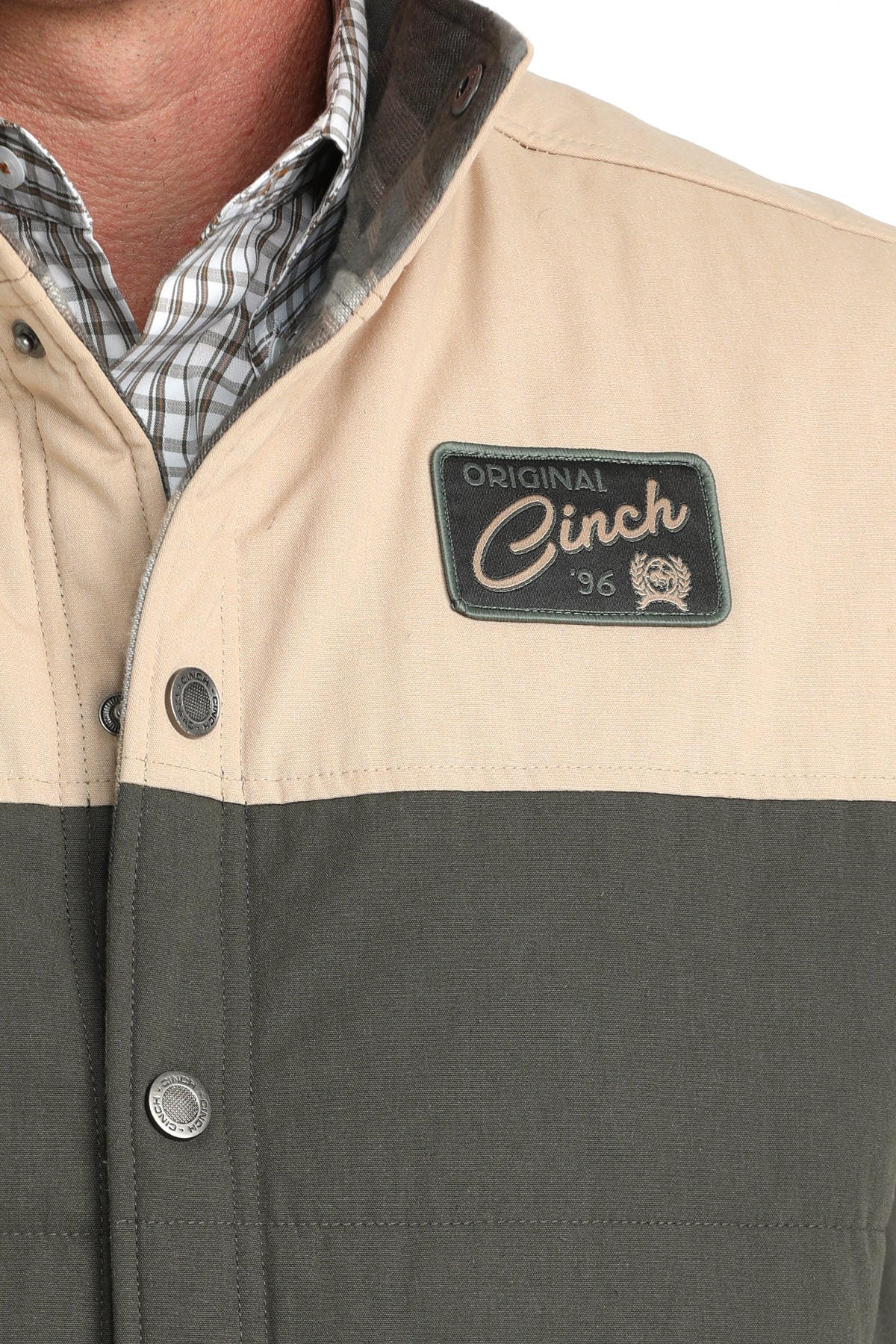 Cinch Men's Reversible Snap Vest in Olive
