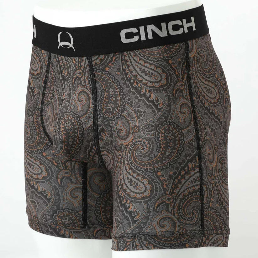Cinch 6" Paisley Boxer Brief in Brown