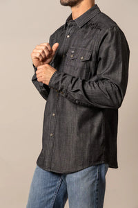 Kimes Ranch Men's L/S Memphis Western Snap Shirt in Black Out
