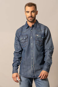 Kimes Ranch Men's L/S Memphis Western Snap Shirt in Indigo
