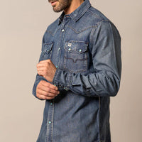 Kimes Ranch Men's L/S Memphis Western Snap Shirt in Indigo