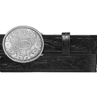 Justin Kid's Champion Black Tooled Belt