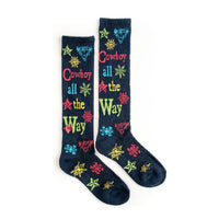 Lucky Chuck Women's Cowboy All The Way Navy Performance Socks