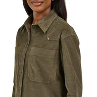 Wrangler Retro Women's L/S Boyfriend Corduroy Shirt in Olive