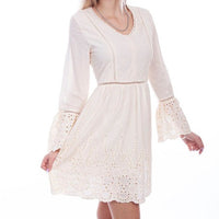 Cantina By Scully Women's Long Sleeve Cream Dress