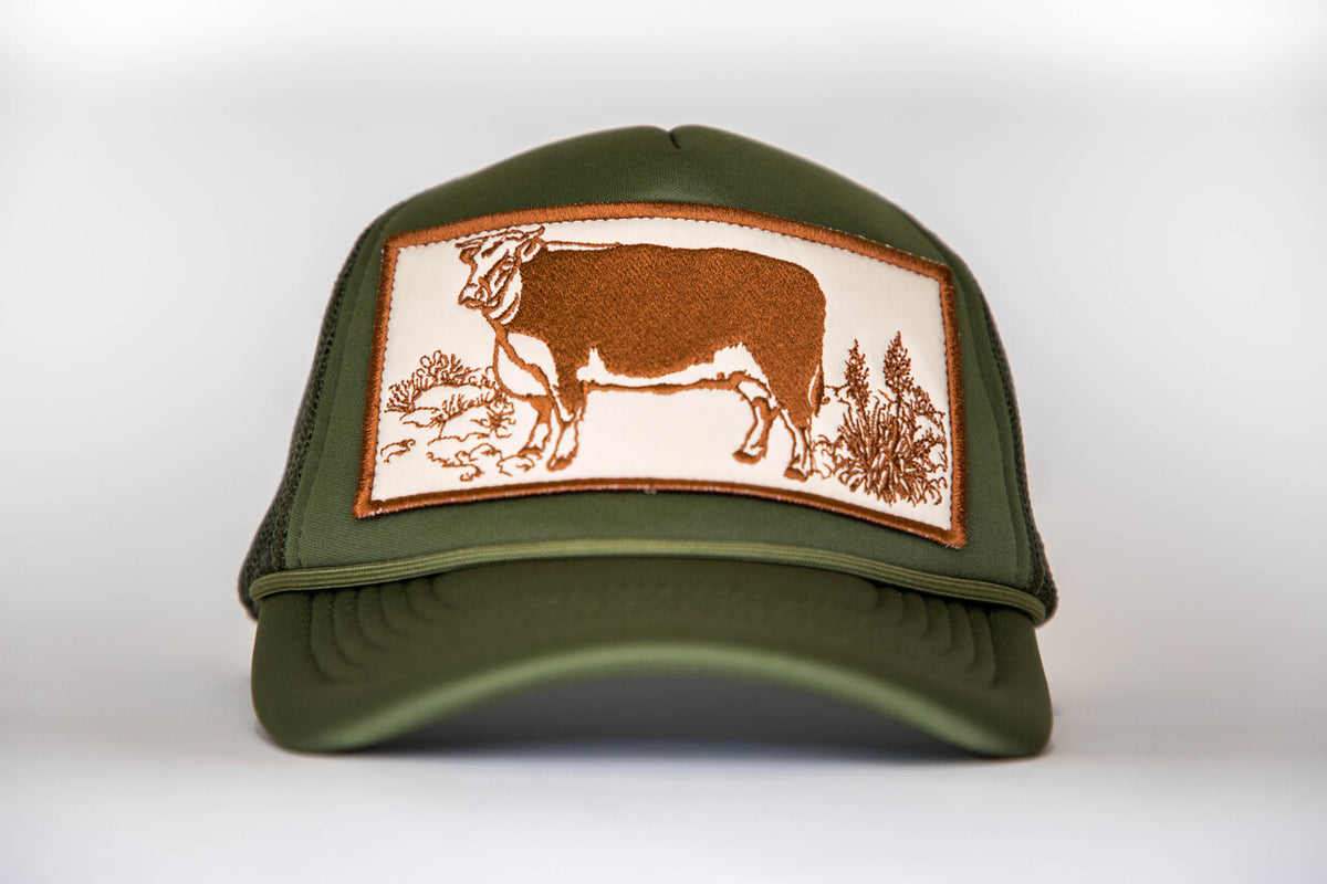 West & Co. Women's Hereford Foam Rope Trucker Hat in Olive Green