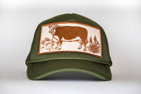 West & Co. Women's Hereford Foam Rope Trucker Hat in Olive Green