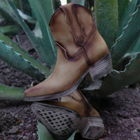 Circle G Women's 7" Almond Embroidery Snip Toe Ankle Boot