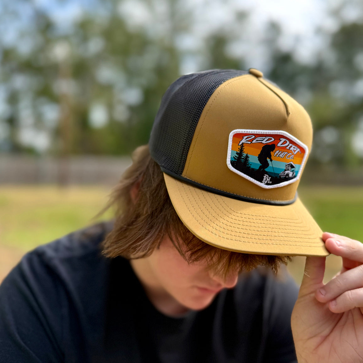 Red Dirt Hat Co. Tee'd Off Rope Hat in Buck and Charcoal