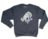 Red Dirt Hat Co. "Bucking Bronco" Sweatshirt in Dark Grey