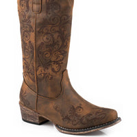 Roper Women's Tall Stuff Snip Toe Boot in Tan