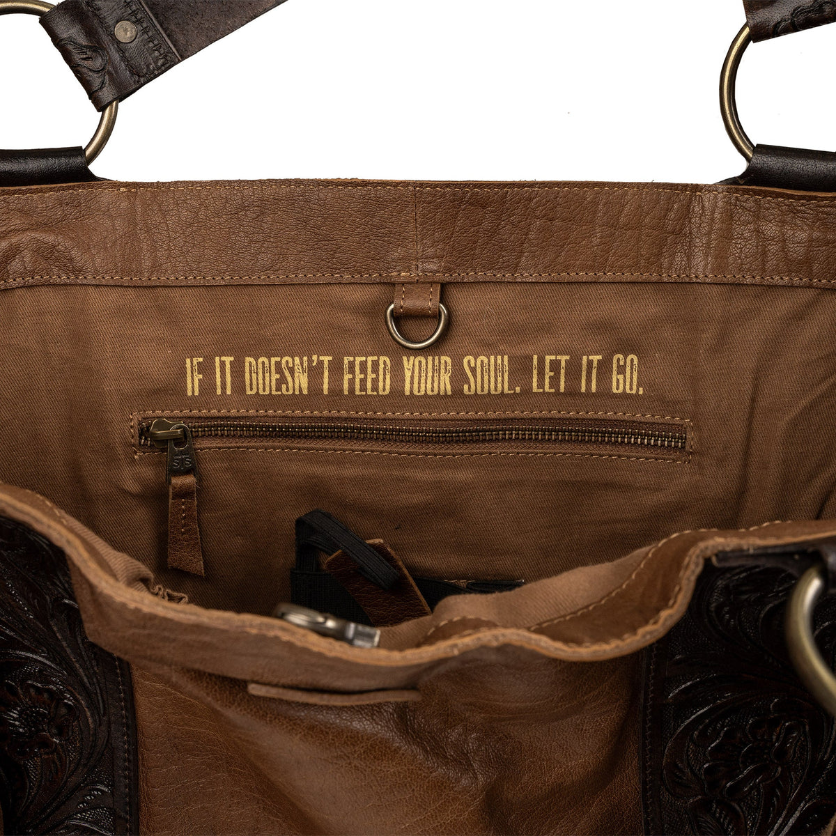 STS Ranchwear Boho Cowgirl Large Brown Leather Tote Bag