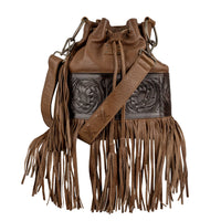 STS Ranchwear Boho Cowgirl Brown Leather Bucket Bag