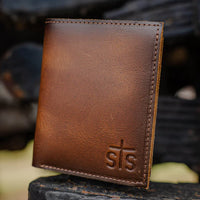 STS Ranchwear Tucson Brown Leather Double ID Bifold Wallet
