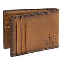 STS Ranchwear Foreman Brown Leather Money Clip Wallet