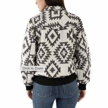 Scully Honey Creek Women's Southwest Baseball Jacket in Black & White