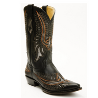 Corral Men's Cross & Wing Inlay Snip Toe Boots in Black