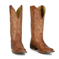 Tony Lama Women's Helena Cognac Goat Western Wide Square Toe Boot