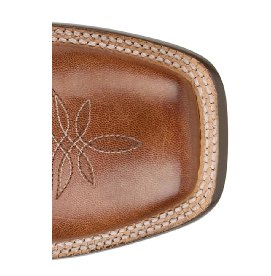 Tony Lama Women's Helena Cognac Goat Western Wide Square Toe Boot