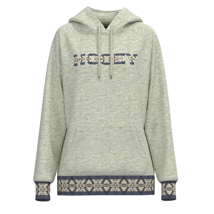 Hooey Women's "Trophy" Quilted Aztec Print Hoodie in Oatmeal