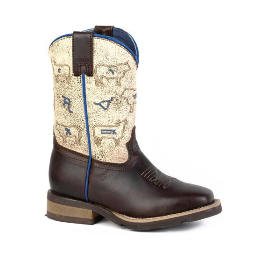 Roper Kids Cattle Brands Boot in Brown